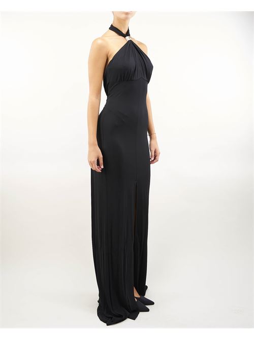 Red carpet dress in jersey with drape and logo plaque Elisabetta Franchi ELISABETTA FRANCHI | abito | AB71747E2110